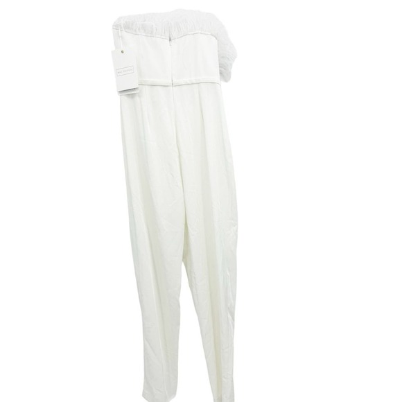 Mac Duggal Feather Trim Strapless Jumpsuit Black Size 4 NWT - Picture 6 of 12